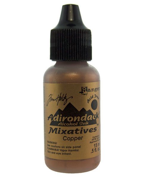 Tim Holtz Alcohol Ink PM4070 = Tim Holtz Adirondack Metallic Mixatives COPPER 0.5oz