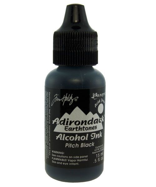 Tim Holtz Alcohol Ink PM4060 = Tim Holtz Adirondack Alcohol Ink Earthtones PITCH BLACK 0.5oz