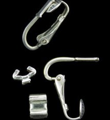 805S-15 = STERLING/FINE SILVER EMBEDDABLE EAR CLIP SET (1pair)