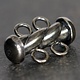 5003S-02 = STERLING SILVER-CLASP-TUBE OXIDIZED TWIST-2 RINGS-4.3x16MM (EACH)