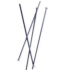 807S-10 = STERLING SILVER HEAD PIN 1.5'' x .029'' (21ga/.725mm) WIRE (Pkg of 10)