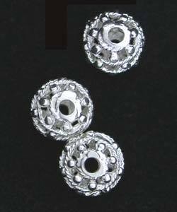 ABS-F3 = Sterling Silver Bead FILIGREE 6.0MM (EACH)