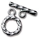 911S-59 = STERLING SILVER - TOGGLE TWISTED-3x16MM RING-22MM BAR (SET)