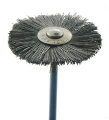 BU1476 = STEEL MOUNTED WHEEL BRUSH 1''dia STRAIGHT - 3/32'' mandrel (Doz)