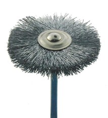 BU1475 = STEEL MOUNTED WHEEL BRUSH 1''dia CRIMPED - 3/32'' mandrel (Doz)