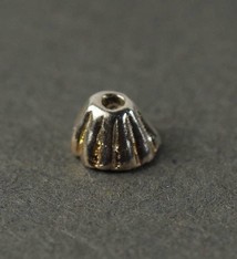 5020S-51 = Bead Cap Sterling Silver Corrugated 3.0mm (Pkg of 10)
