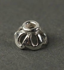 5020S-54 = Bead Cap Sterling Silver Open Design 6.0mm (Pkg of 10)