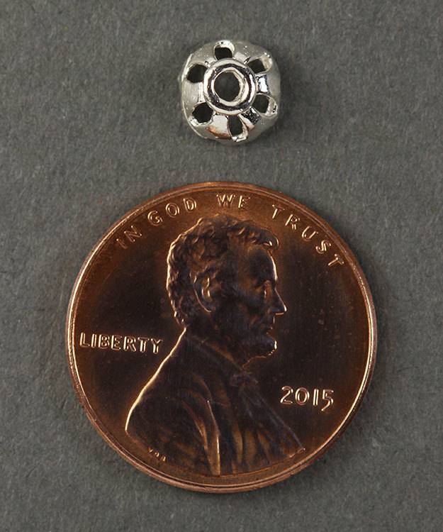 5020S-54 = Bead Cap Sterling Silver Open Design 6.0mm (Pkg of 10)