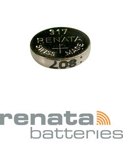 BA317 = Battery - Renata Mercury Free Watch #317 (SR516SW) (Pkg of 10)