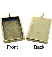 3000GP-20 = Rectangle Pendant 3/4''x1-1/4'' Gold Plated with Bail