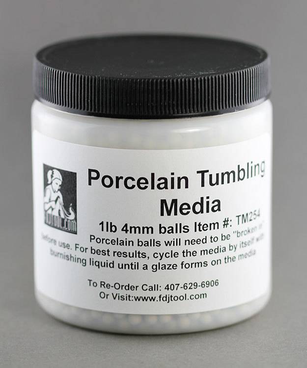 TM254 = Porcelain Balls Tumbling Media 4mm - 1lb Container