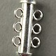 5000S-03 = Polished Tube Clasp with 3 Rings Sterling Silver 4.3x22mm (Each)