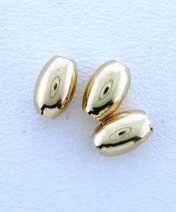 ABF-OV2 = Polished Oval Bead Gold Filled 4 x 4.6mm (Pkg of 5)