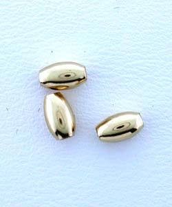 ABF-OV1 = Polished Oval Bead Gold Filled 3 x 4.5mm (Pkg of 5)