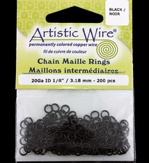900AWB-13 = Artistic Wire Black Jump Ring 3.1mm ID (1/8'') 20ga
