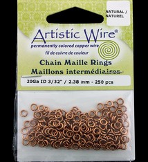 900AWN-11 = Artistic Wire Natural Copper Jump Ring 2.4mm ID (3/32'') 20ga