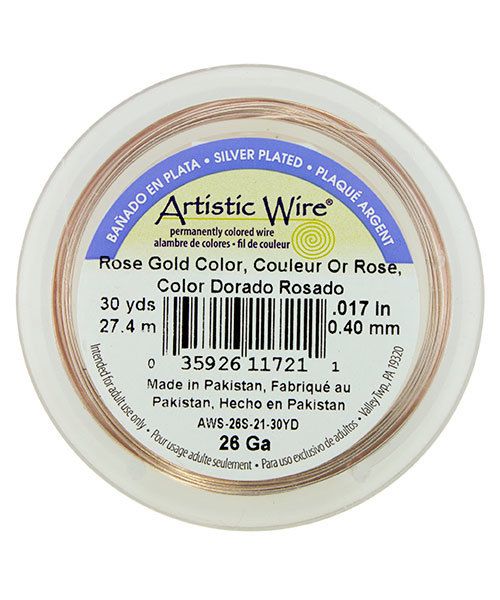 WR32126 = Artistic Wire Spool ROSE GOLD 26ga 30 yards
