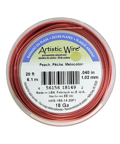 WR37018 = Artistic Wire Spool SP PEACH 18ga 20 feet