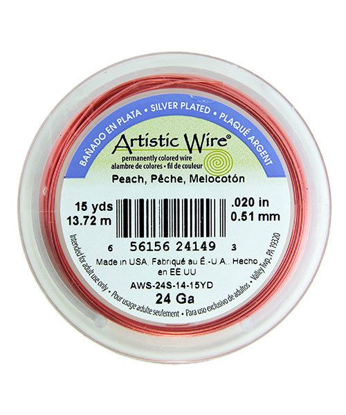 WR37024 = Artistic Wire Spool SP PEACH 24ga 15 yds