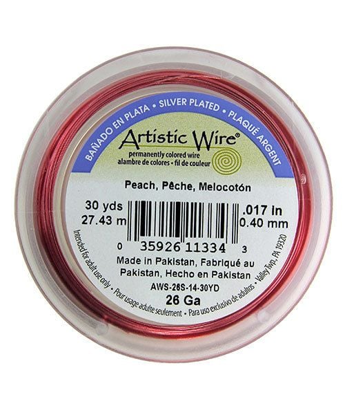 WR37026 = Artistic Wire Spool SP PEACH 26ga 30 yds