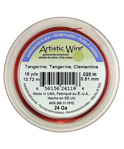 WR36124 = Artistic Wire Spool SP Tangerine 24ga 15 YARDS