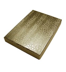 DBX2853G = BOXES - COTTON FILLED GOLD FOIL  5-3/8'' x 3-7/8'' x 1''  CASE 100