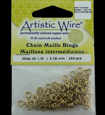 900AWR-13 = Artistic Wire Tarnish Resistant Brass Jump Ring 3.1mm ID (1/8'') 20ga