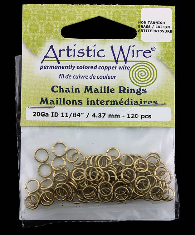 900AWR16 = Artistic Wire Tarnish Resistant Brass Jump Ring 4.3mm ID (11/64'') 20ga by FDJtool