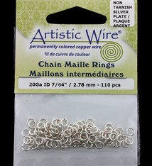 900AWS-12 = Artistic Wire Tarnish Resistant Silver Color Jump Ring 2.8mm ID (7/64'') 20ga