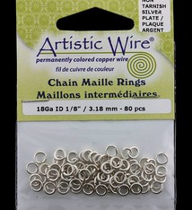 900AWS-03 = Artistic Wire Tarnish Resistant Silver Color Jump Ring 3.1mm ID (1/8'') 18ga
