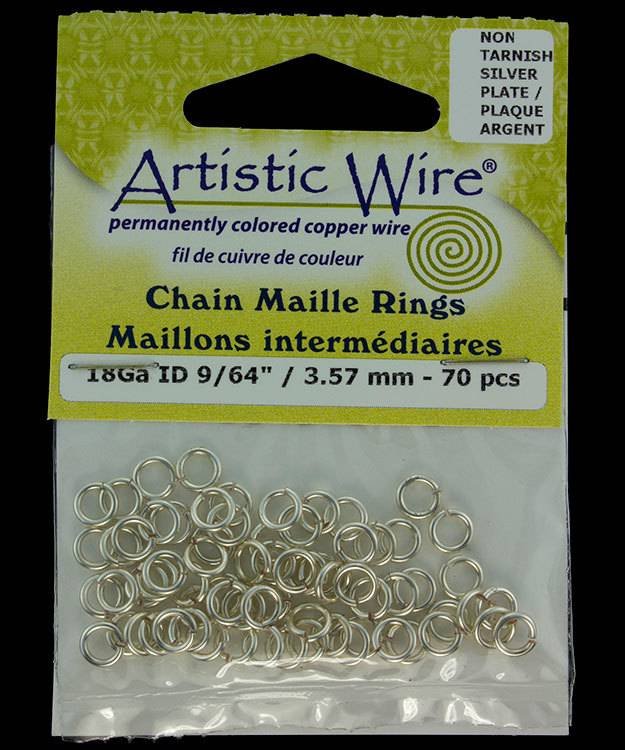 900AWS-04 = Artistic Wire Tarnish Resistant Silver Color Jump Ring 3.5mm ID (9/64'') 18ga