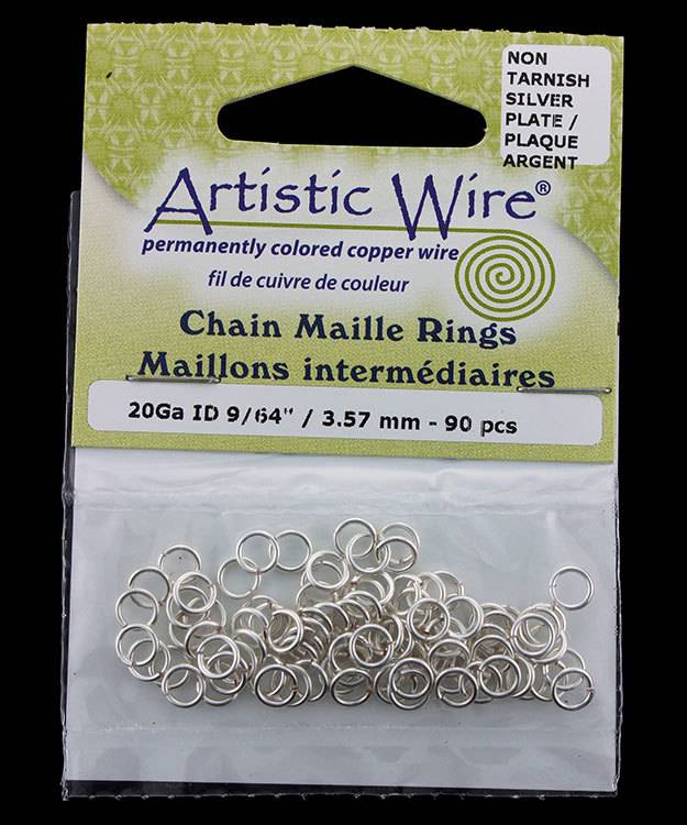 900AWS-14 = Artistic Wire Tarnish Resistant Silver Color Jump Ring 3.5mm ID (9/64'') 20ga