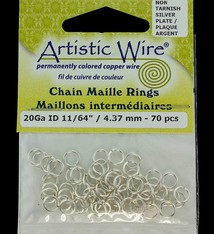 900AWS-16 = Artistic Wire Tarnish Resistant Silver Color Jump Ring 4.3mm ID (11/64'') 20ga