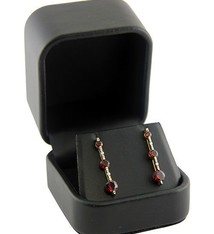 DBX5841 = Black Leatherette Round Corner Earring Box (EACH)