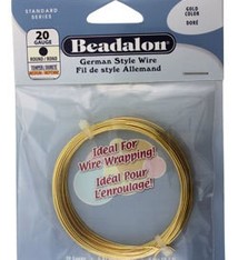 WR5520G = Beadalon German Style Wire 20ga Round Gold Color 6 Meter Coil