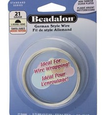 WR5621S = Beadalon German Style Wire 21ga 1/2 RD SILVER PLATED 4 METER COIL