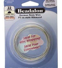 WR5622S = Beadalon German Style Wire 22ga 1/2 RD SILVER PLATED 5 METER COIL