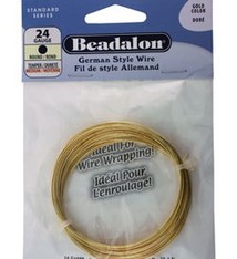 WR5524G = Beadalon German Style Wire 24ga Round Gold Color 12 Meter Coil