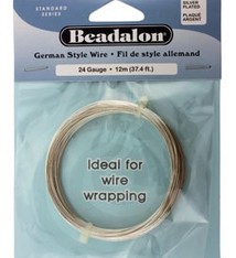 WR5524S = Beadalon German Style Wire 24ga ROUND SILVER PLATED 12 METER COIL