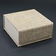 DBX3051 = Burlap Deluxe Magnetic Combination Box 3-3/8'' x 3-3/8'' x 1-3/8'' (Each)