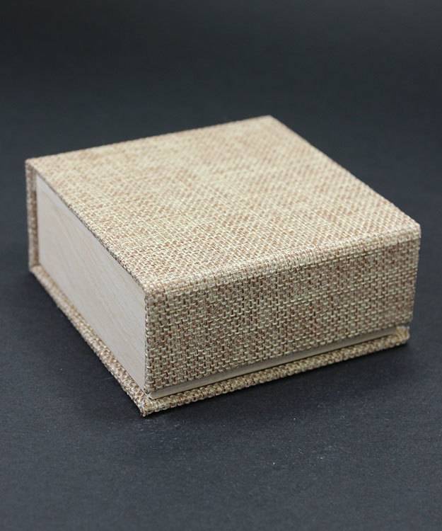 DBX3051 = Burlap Deluxe Magnetic Combination Box 3-3/8'' x 3-3/8'' x 1-3/8'' (Each)