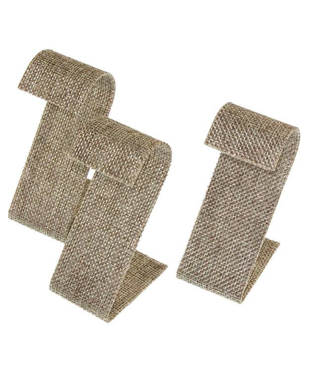DER3293 = Burlap Double Earring Stand 1-1/2 x 2-1/8 x 3-1/4 (Pkg of 3)
