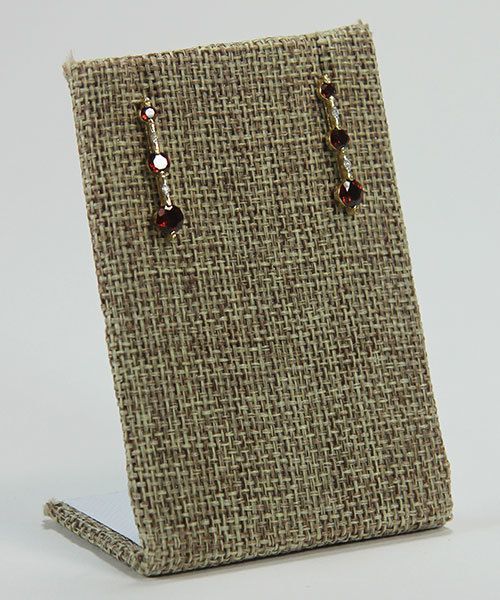 DER301 = Burlap Earring Display 2-1/2'' wide x 3-1/2'' high (Pkg of 3)