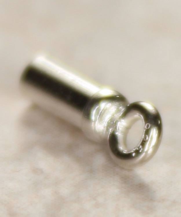 500S-21 = Chain End Cap 1.6mm ID with Ring Sterling Silver (Pkg of 12)