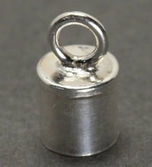 500S-24 = Chain End Cap 4.0mm ID with Ring Sterling Silver (Pkg of 4)