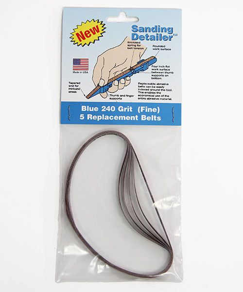 ST2307 = Sanding Detailer Replacement belts 240 Grit pkg of 5