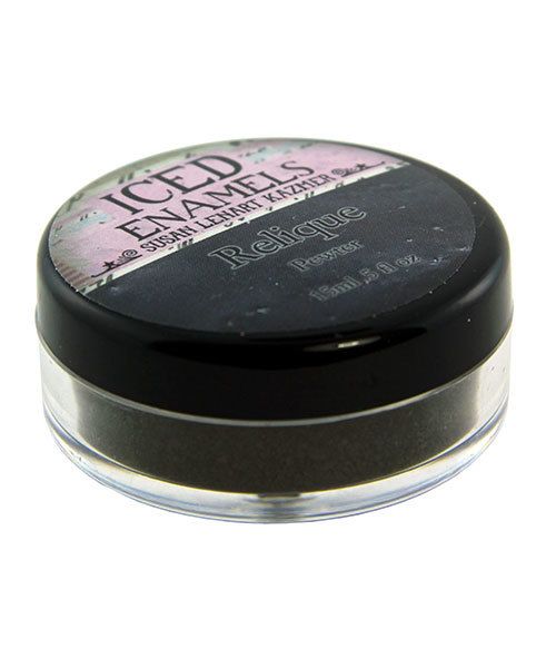 CE91008 = Iced Enamels Relique Powder, Pewter 15ml