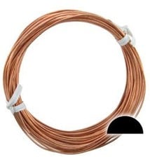 CHRW16H = Copper Wire Half Round 16ga 1.30mm Half Hard (Approx. 40ft)