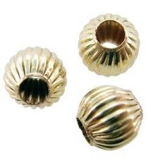 ABF-C04 = Corrugated Round Bead Gold Filled 4mm (Pkg of 5)