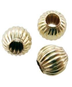 ABF-C04 = Corrugated Round Bead Gold Filled 4mm (Pkg of 5)